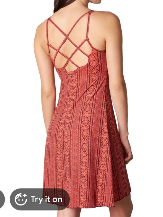 Prana Dresses & Skirts - Prana Rebecca Coral Strappy Midi Dress with Geometric Print Size Medium